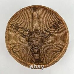 Antique Native American Apache Indian Figurative Basket Handwoven Early 1900's