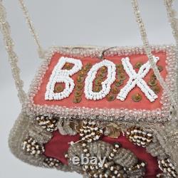 Antique Native American Early 1900s Beaded Whimsey Purse Or Hanging BOX