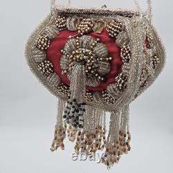 Antique Native American Early 1900s Beaded Whimsey Purse Or Hanging BOX