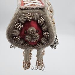 Antique Native American Early 1900s Beaded Whimsey Purse Or Hanging BOX