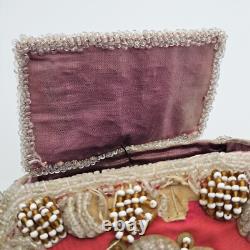 Antique Native American Early 1900s Beaded Whimsey Purse Or Hanging BOX