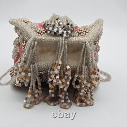 Antique Native American Early 1900s Beaded Whimsey Purse Or Hanging BOX