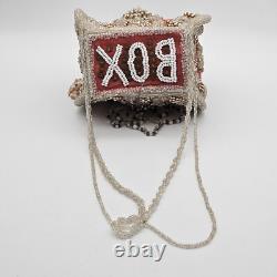 Antique Native American Early 1900s Beaded Whimsey Purse Or Hanging BOX