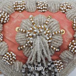 Antique Native American Early 1900s Beaded Whimsey Purse Or Hanging BOX