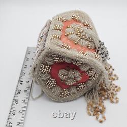 Antique Native American Early 1900s Beaded Whimsey Purse Or Hanging BOX
