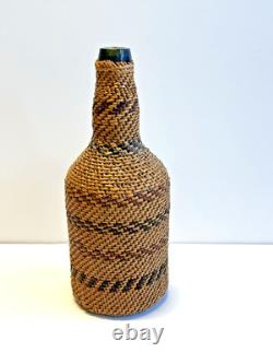 Antique Native American Indian Basket Woven Bottle Early 1900's Washoe Nevada