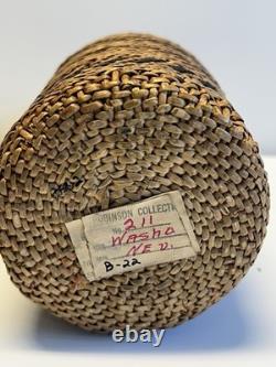 Antique Native American Indian Basket Woven Bottle Early 1900's Washoe Nevada