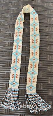 Antique Native American Indian Ceremonial Beaded Sash Belt Early 1900's