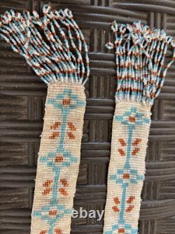 Antique Native American Indian Ceremonial Beaded Sash Belt Early 1900's