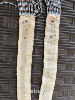 Antique Native American Indian Ceremonial Beaded Sash Belt Early 1900's