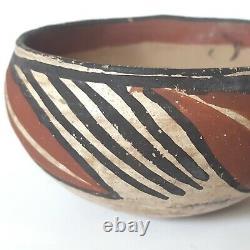 Antique Native American Isleta Pueblo Pottery Bowl Early 1900s