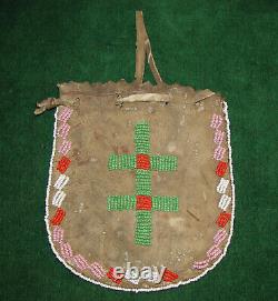 Antique Native American Sioux Indian Beaded Bag Mid-1800's Early 1900's