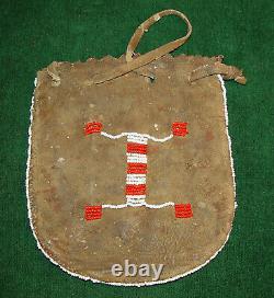 Antique Native American Sioux Indian Beaded Bag Mid-1800's Early 1900's