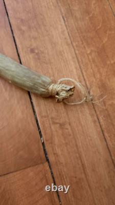 Antique Native American Stone War Club Rawhide Wrapped Handle Early Plains Tribe
