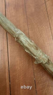 Antique Native American Stone War Club Rawhide Wrapped Handle Early Plains Tribe