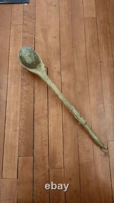 Antique Native American Stone War Club Rawhide Wrapped Handle Early Plains Tribe