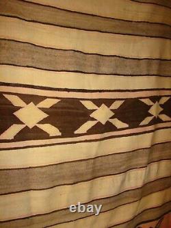 Antique Navajo Banded Blanket Early Native American Weaving, rug