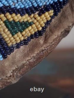 Antique OLD Native American Indian plains beaded early 1860s moccasins 19th c