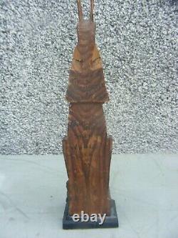 Antique Totem Pole Carved Titus Campbell Early Piece