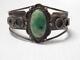 Antique Vintage Navajo Indian Sterling Silver Turquoise Bracelet Early Exampl