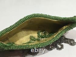 Antique early 1900's Native American Mohawk IROQUOIS Glass Beaded Canoe Purse