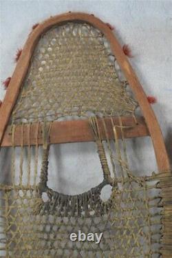 Antique early snowshoes Native American hand made tassels Northeast 1800s