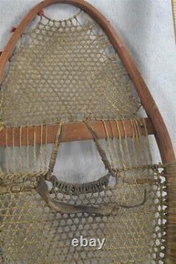 Antique early snowshoes Native American hand made tassels Northeast 1800s