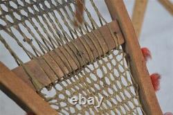 Antique early snowshoes Native American hand made tassels Northeast 1800s