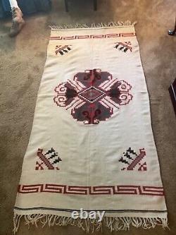 Antique vtg Early 20th Century Native American Navajo wool rug poncho Textile