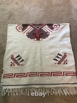 Antique vtg Early 20th Century Native American Navajo wool rug poncho Textile