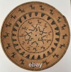 Apache Basket Pictolial Polycrome Bowl Early 1900 Native American Dogs