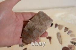 Arrowhead Case Frame of early man stone artifacts Texas with Alibates Flint