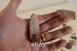 Arrowhead Case Frame of early man stone artifacts Texas with Alibates Flint