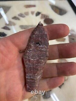 Arrowhead Case Frame of early man stone artifacts Texas with Alibates Flint