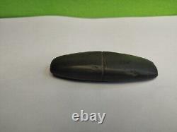 Authentic Black hardstone Grooved early Archaic Bar weight from Racine Wi