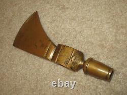 Authentic Early 1890's Plains Brass Peace Pipe Tomahawk Head 6 7/8 Long