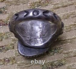 Authentic Early 1900s 1st Phase Navajo Turquoise Ingot Silver Ring Pre Old Pawn