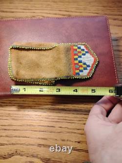 Authentic Early 1900s Sioux Leather Medicine Pouch High Quality Beed Work