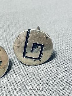 Authentic Early Vintage Hopi Victor Coochwytewa Sterling Silver Earrings