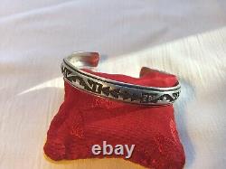 Authentic Tommy Singer Navajo Artist Sterling Cuff Bracelet Early Signature