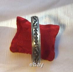 Authentic Tommy Singer Navajo Artist Sterling Cuff Bracelet Early Signature