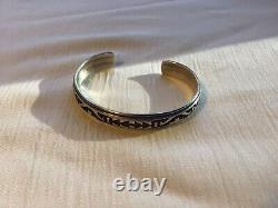 Authentic Tommy Singer Navajo Artist Sterling Cuff Bracelet Early Signature