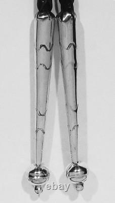 BIG OLD 70s Signed Navajo 925 Silver Kingman Turquoise Coral Lg Feather Bolo Tie