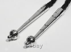 BIG OLD 70s Signed Navajo 925 Silver Kingman Turquoise Coral Lg Feather Bolo Tie