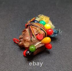 Bakelite Wooden Vintage Native American Tribal Motif Brooch Pin Early Plastic