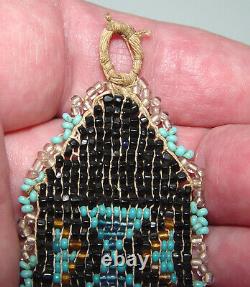 Beautiful Antique Early 1900's Native American Sioux Indian Beaded Watch Fob