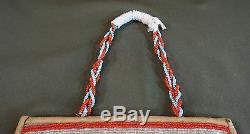 Beautiful Early 1900 Native American Plateau 2 Sided Fully Beaded Bag with Drops