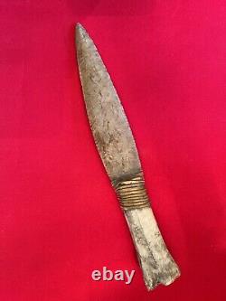 Beautiful Most Fantastic American Indian Early Stone Blade Dagger