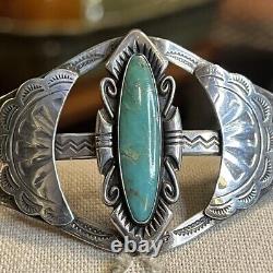 Bell Trading Post Early Large Turquoise Bracelet A21