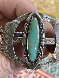 Bell Trading Post Early Large Turquoise Bracelet A21